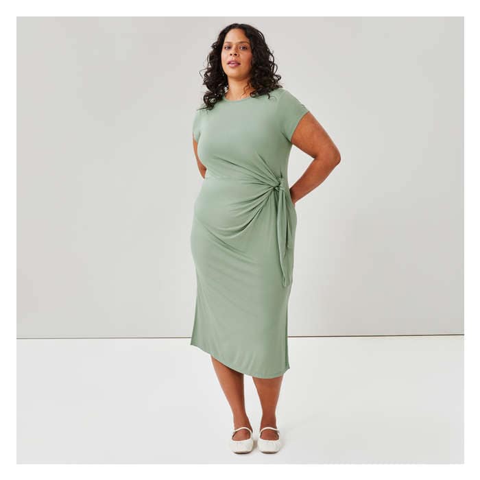 Women+ Side Tie Midi Dress